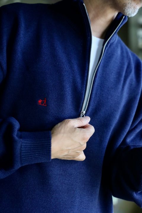 FreshService 26AW THERMAL JERSEY HARF ZIP KNIT"NAVY"スタイル