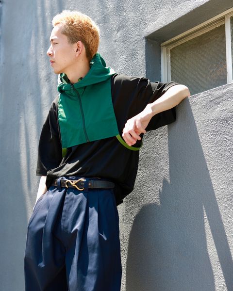 is-ness イズネス23SS フーディmixスタイル
