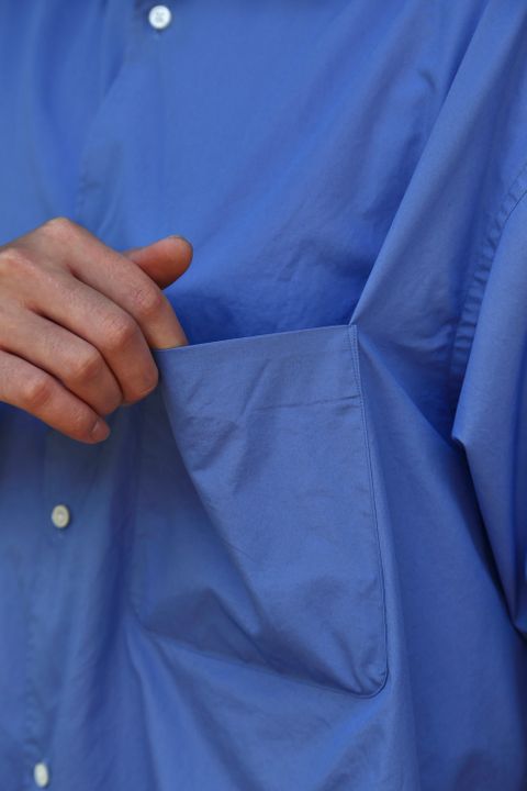 Graphpaper Broad Oversized S/S Regular Collar Shirt(GM212-50625B) style. 2021.5.30
