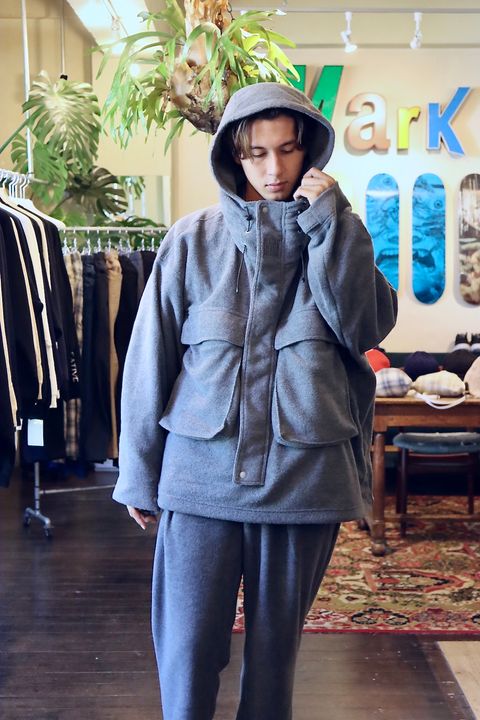 S.F.C 新作FLEECE HOODIE JACKET"CHARCOAL"スタイル