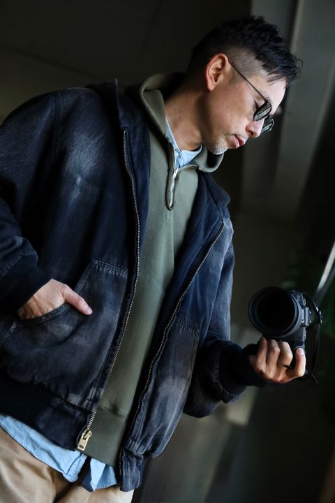 A.PRESSE Vintage Half Zip Sweat Hoodie"OLIVE"スタイル2025.1.25.