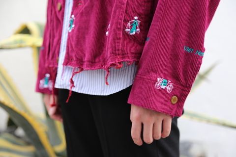 doublet VETNAM EMBROIDERY COURDUROY JACKET PINK style.2020.10.6.