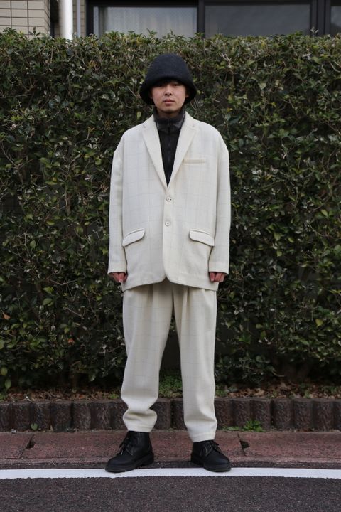 Dulcamara リフレクターツイードセットアップ"off White" style 2020.12.27.