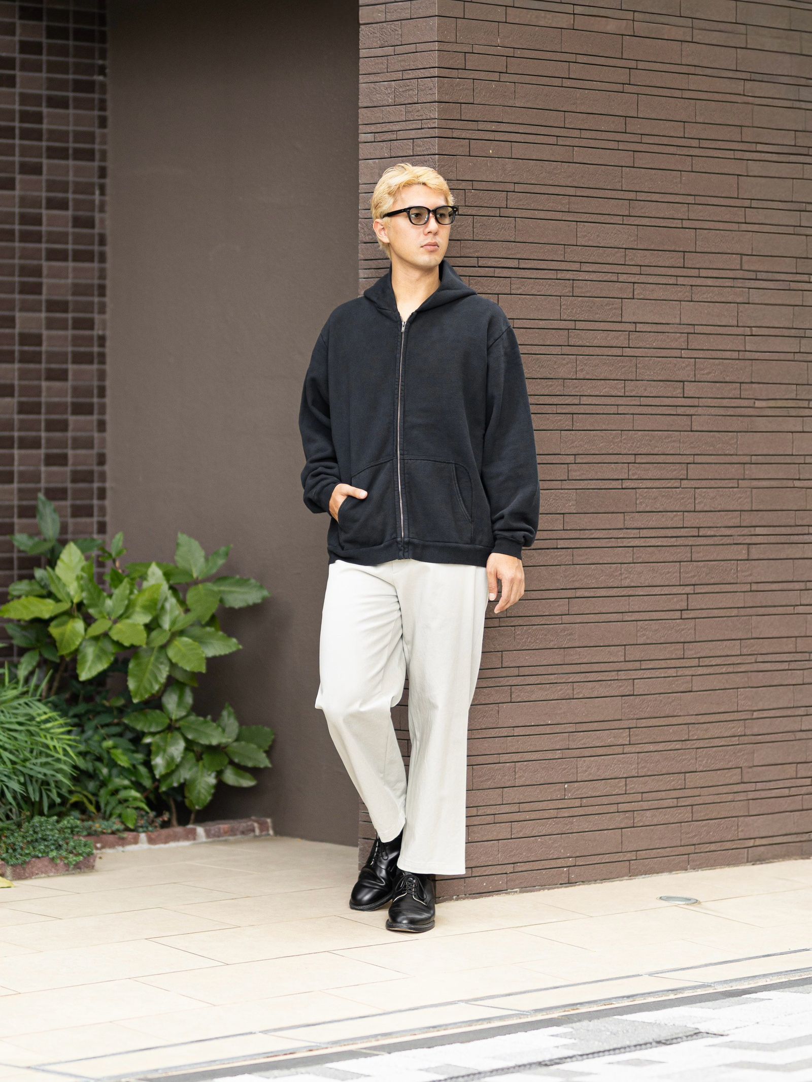 A.PRESSE Vintage Zip Sweat Hoodie スタイル