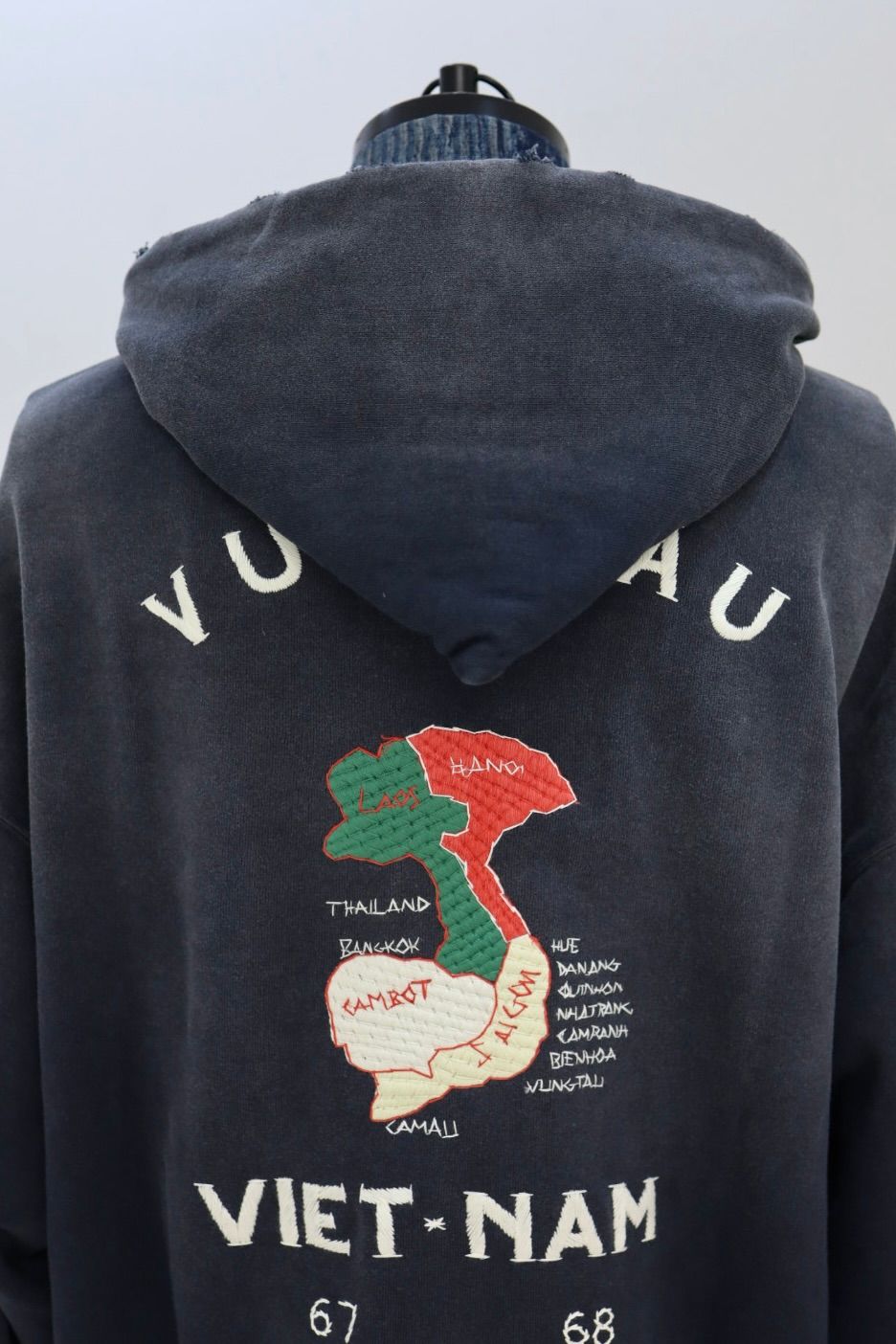 BOW WOW 26SS バウワウ VIETNAM ZIP HOODIE AGED(BW261-VZH) BLACK