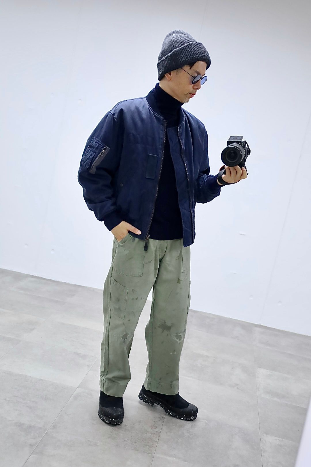 アプレッセ 2025 STYLE2 Vintage Silk Flight Jacket(25AAP-01-26)NAVY☆10月25日(土)発売!