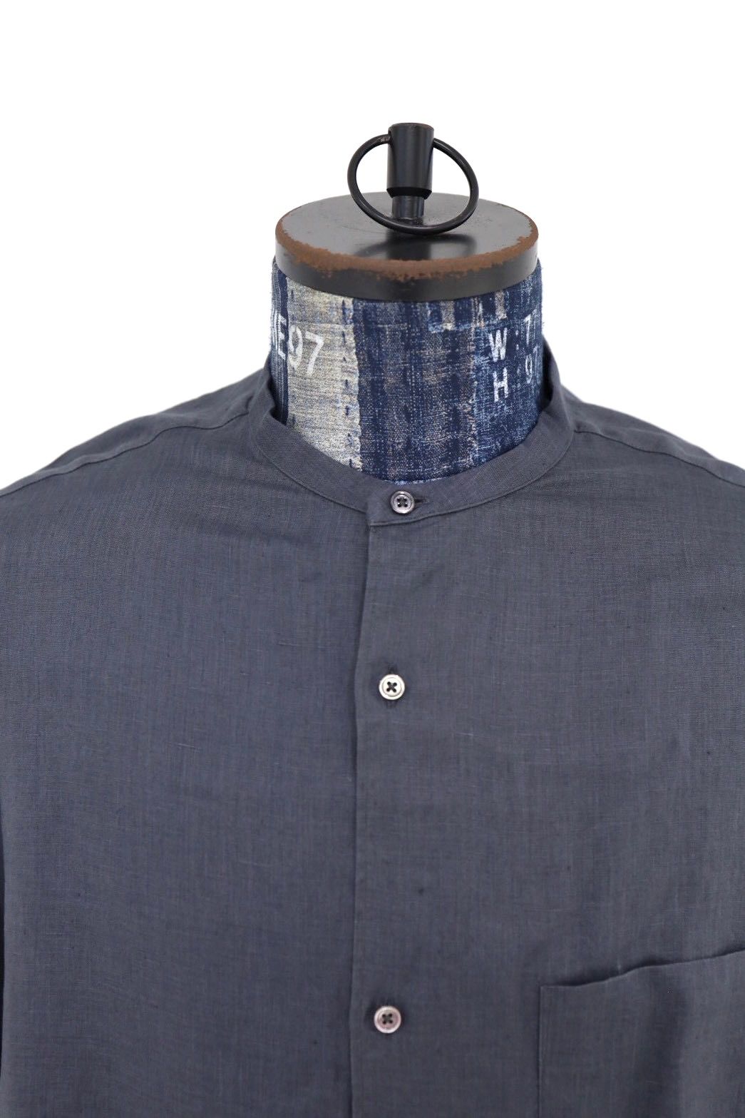 グラフペーパー Linen L/S Oversized Band Collar Shirt(GM262-50040B)C.GRAY☆6月20日(土)発売！