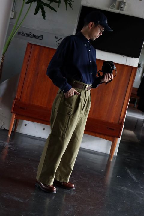 アプレッセ22FW MT Trooper Pants"OLIVE"スタイル