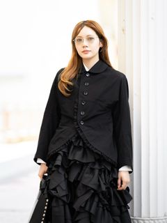 tao 26FW 綿天竺×綿クロスカーディガン(TR-T005-051-1)BLACK☆8月7日(金)発売！