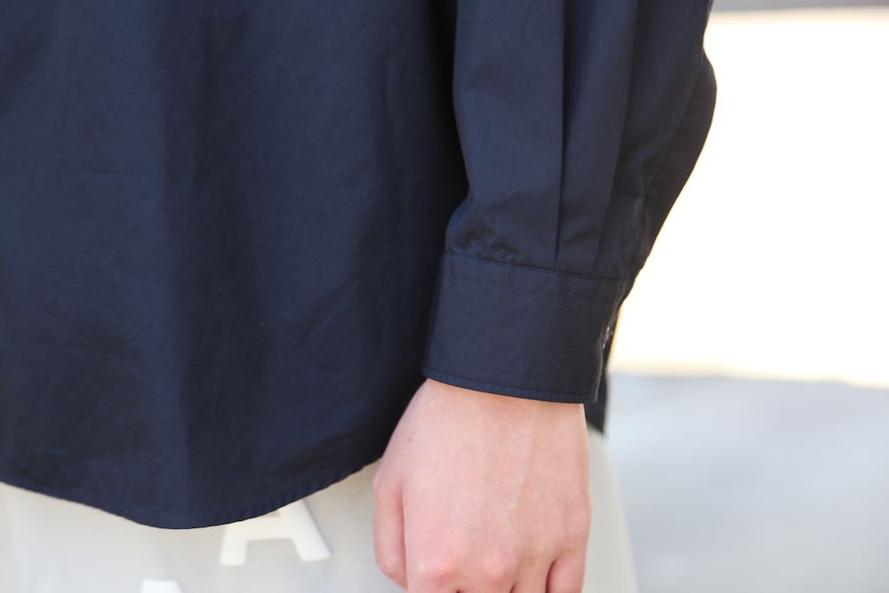 Graphpaper Broad L/S Oversized Regular Collar Shirt(GM212-50110B) style.2021.5.30.