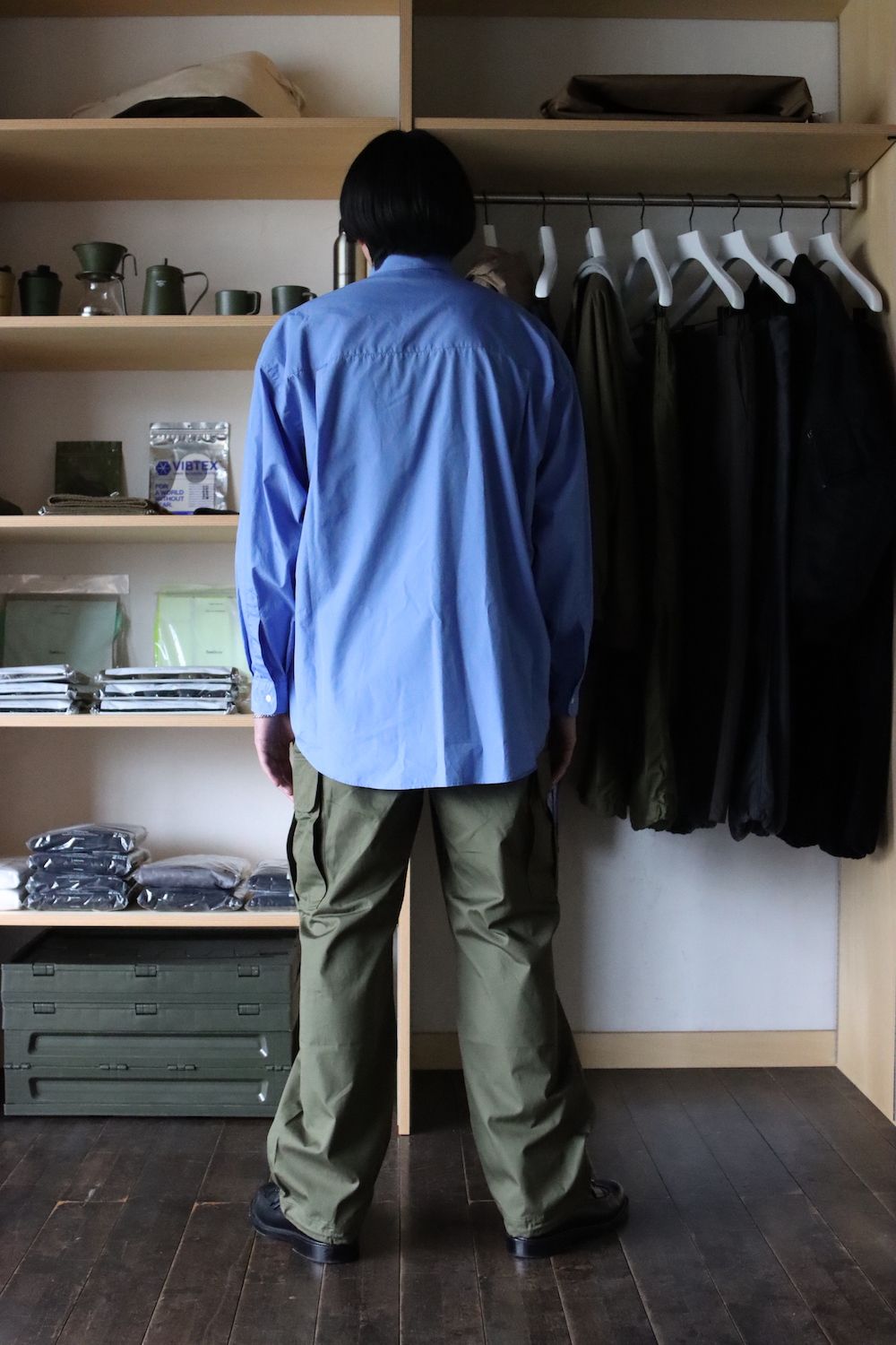 Graphpaper Broad Oversized L/S Regular Collar Shirt(GM214-50013) style.2021.10.17.