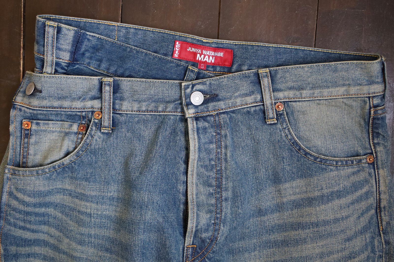 ジュンヤワタナベマン 25SS 綿デニム製品加工カスタマイズLevi's Wネームパンツ(WO-P209-051)INDIGO☆新作発売！