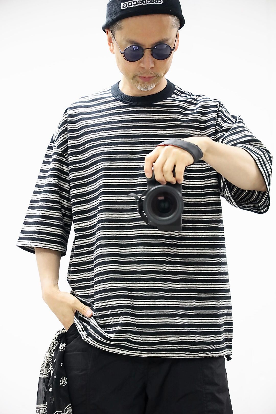 コムデギャルソンオム26SS ラッセルボーダーTシャツ(HQ-T018-051)BLACK×WHITE☆5月1日(金)発売！