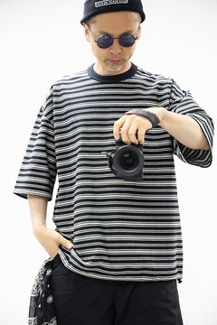 コムデギャルソンオム26SS ラッセルボーダーTシャツ(HQ-T018-051)BLACK×WHITE☆5月1日(金)発売！