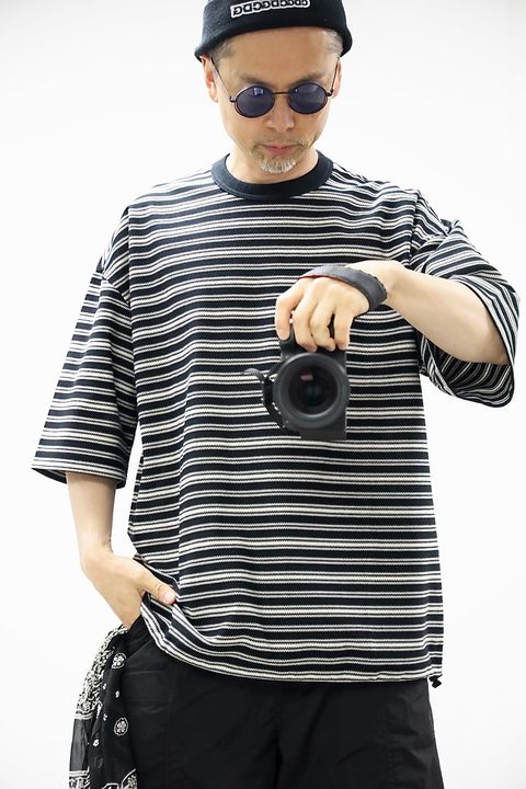 コムデギャルソンオム26SS ラッセルボーダーTシャツ(HQ-T018-051)BLACK×WHITE☆5月1日(金)発売！