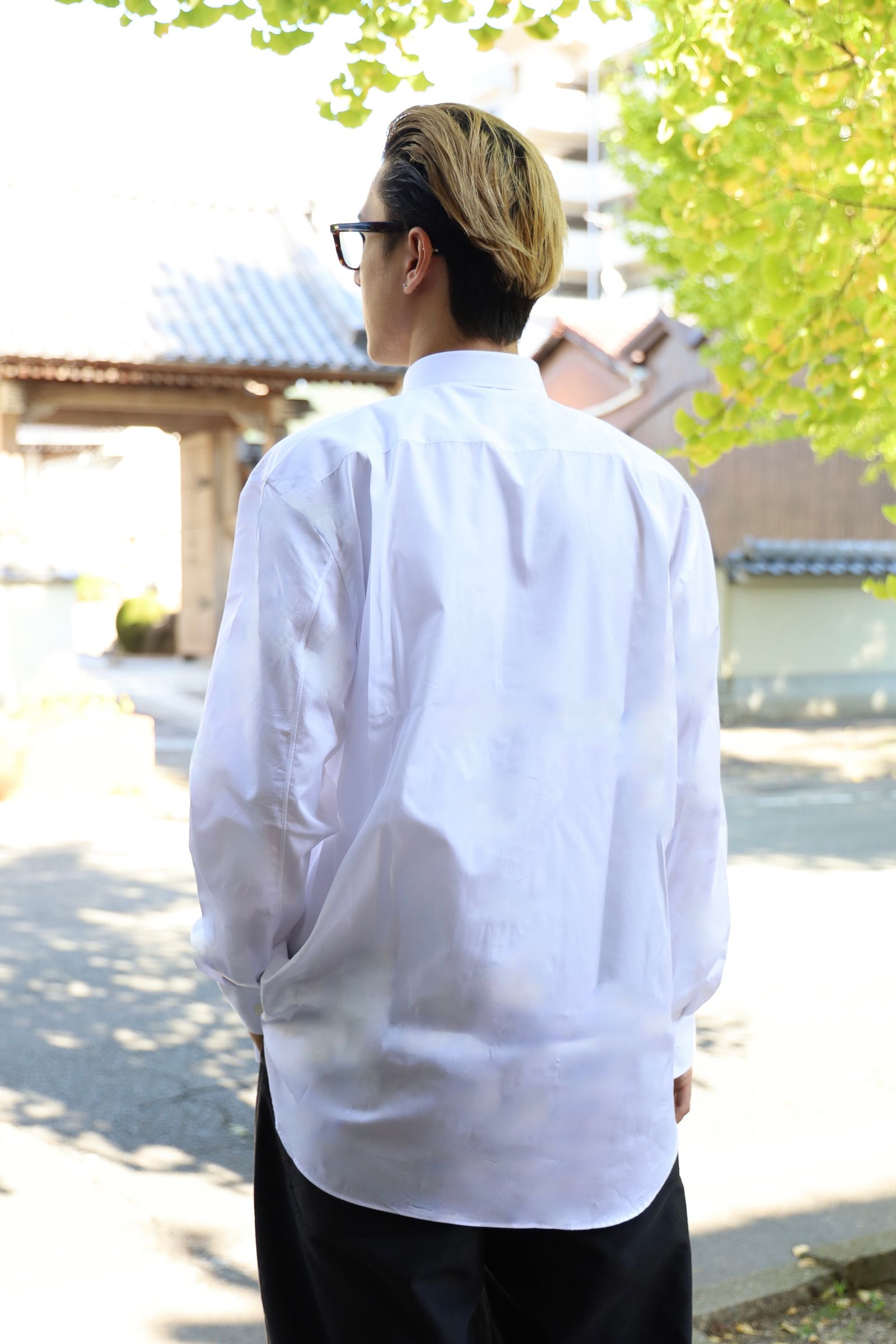 プレイコムデギャルソン MEN'S SHIRT (WHITE×BLACK HEART)