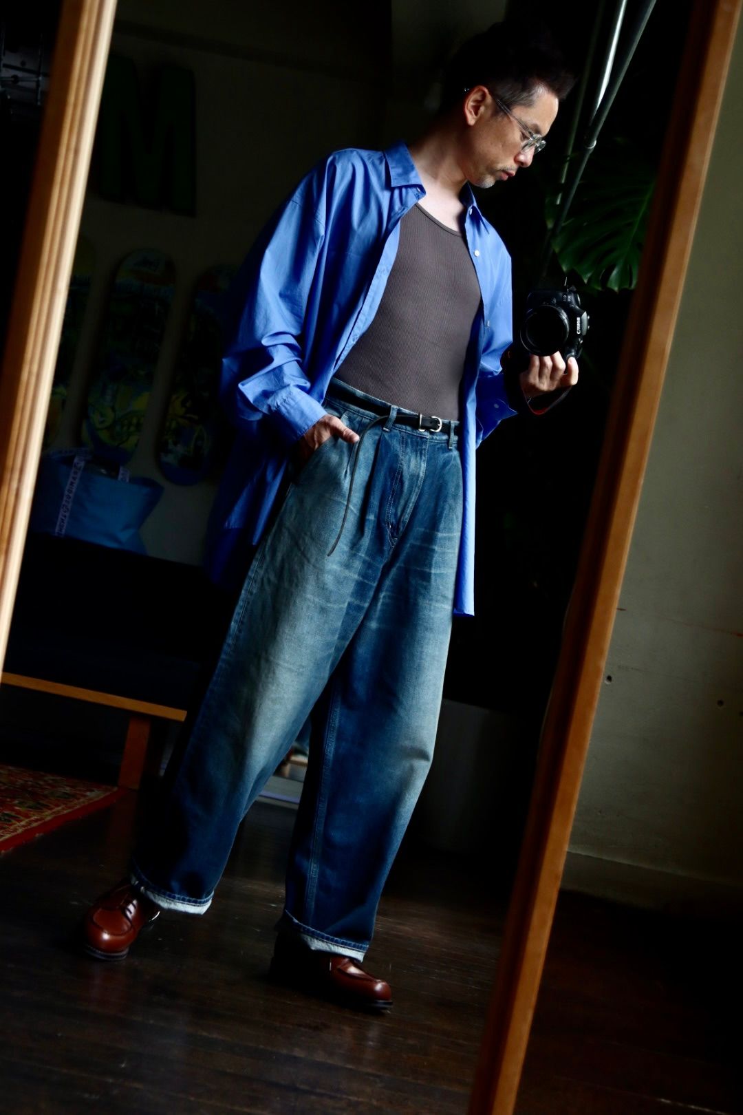Graphpaper 23AW Selvage Denim Two Tuck Pantsスタイル.2023.8.1.