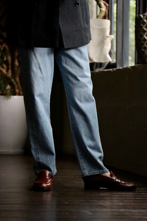 A.PRESSE アプレッセ22FW Washed Denim Pantsスタイル
