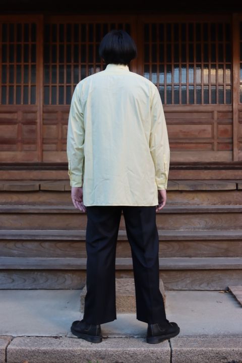 Ets.MATERIAUX Regular collar shirt(YELLOW)style.