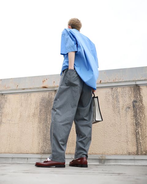 Graphpaper グラフペーパー23SS Broad S/S Oversized Band Collar Shirtスタイル