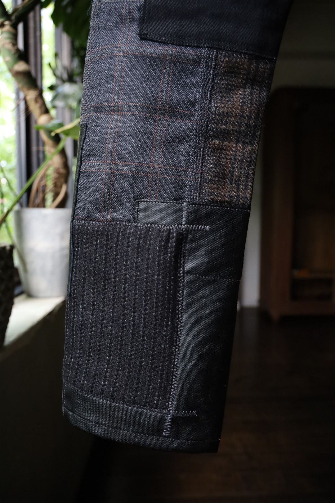 ジュンヤワタナベマン24AW パッチワークMIXデニムパンツ(WN-P007-051)BLACK/BLACK MIX