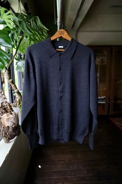 A.PRESSE Wool Knit Polo Collar Cardigan(CHACOAL) 8月10日(土)新作発売！