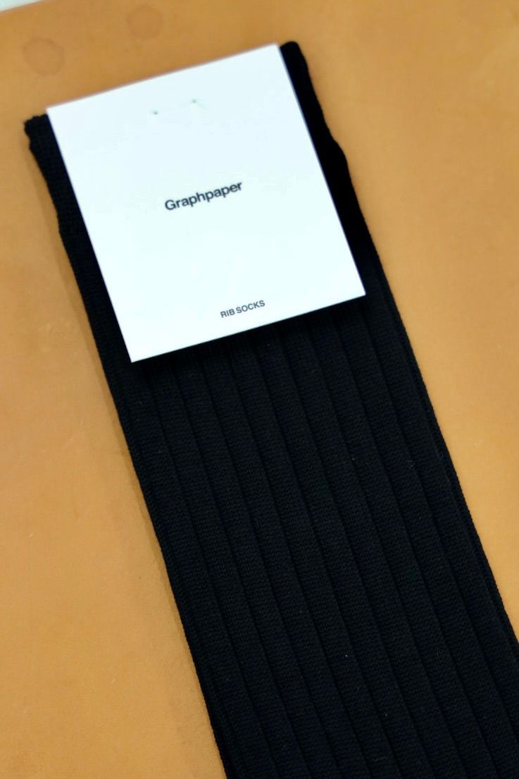 グラフペーパー26AW Graphpaper Rib Socks(GU263-90300B) BLACK☆8月1日(土)発売！