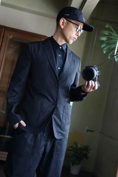 コムデギャルソンオム25SS 綿ブロード3Bジャケット(HO-J103-051)BLACK