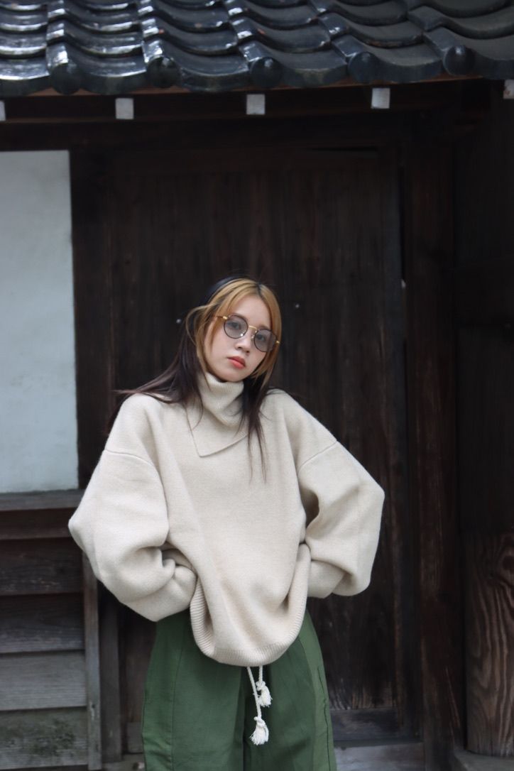 SEEALL 22AW SLIT HIGHNECK SWEATER style.2022.9.10