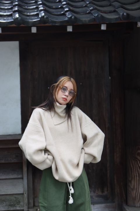SEEALL 22AW SLIT HIGHNECK SWEATER style.2022.9.10