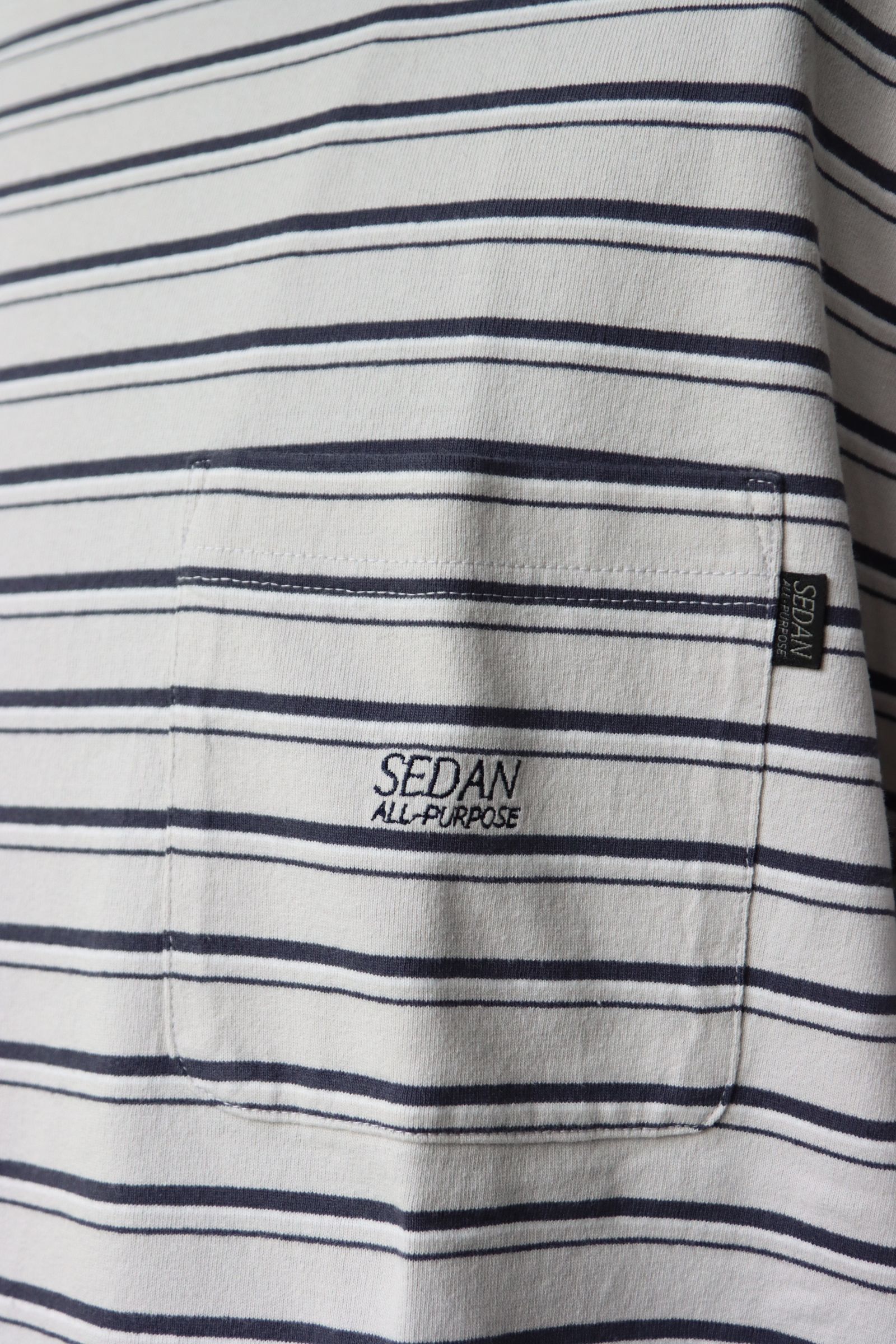 セダンオールパーパス SS24  Striped S/S Pocket Tee(SD24S-CT05)Stone Navy☆4月20日(土)発売！