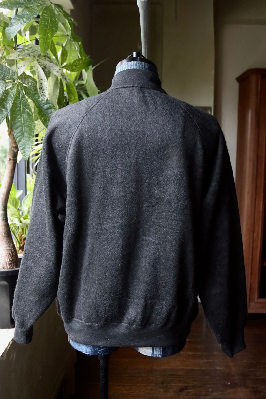 blurhms ブラームス Pe/Silk Fleece Bomber Jacket(BHS25F019)HEATHER BLACK☆新作発売！