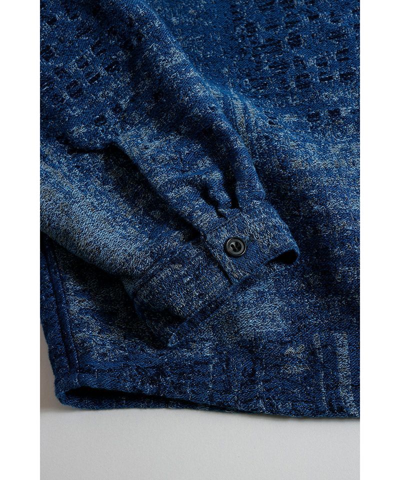 ファンダメンタル デニムシャツ BORO JAQUARD HAORI SHIRT RINSE(FA25SH47R)INDIGO☆新作発売！