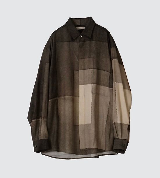 ヨーク23AW PRINTED REGULAR COLLAR SHIRT (YK23FW0558SH) CHARCOAL★7月8日(土)発売！