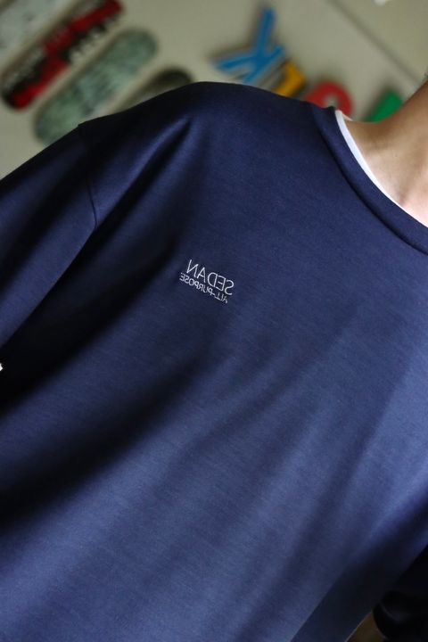 SEDAN ALL-PURPOSE 23FW OG LOGO WOOL JERSEY L/S TEE"NAVY"スタイル
