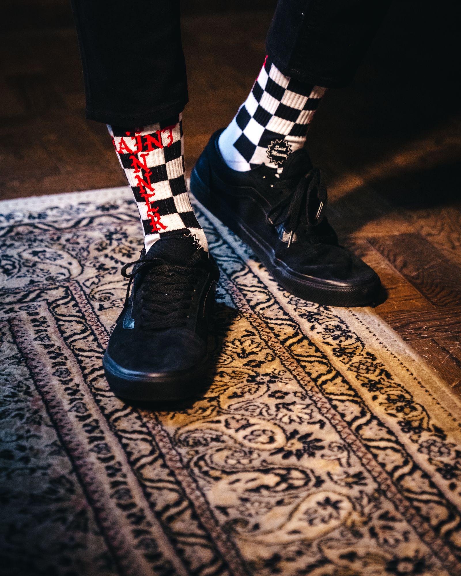 セントマイケル SAINT SINNER SOCKS(SM-HR1-0000-117)WHITE/BLACK