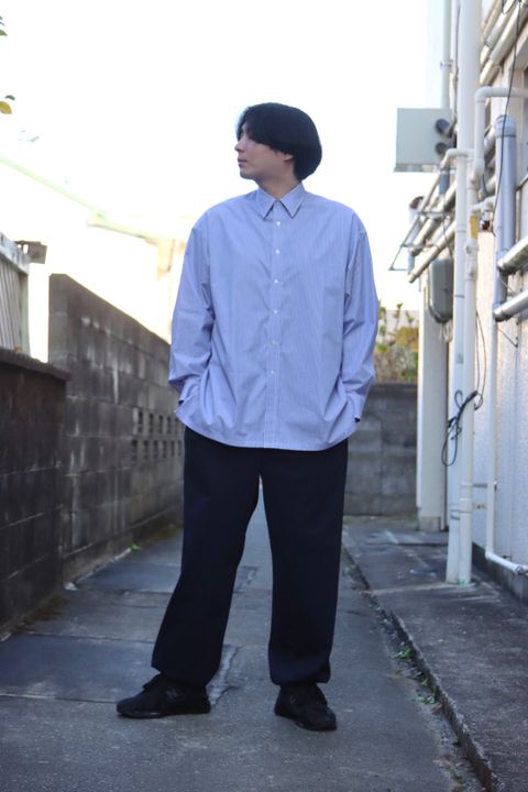 Graphpaper High Count Broad Stripe Regular Collar Shirt style.2022.12.10