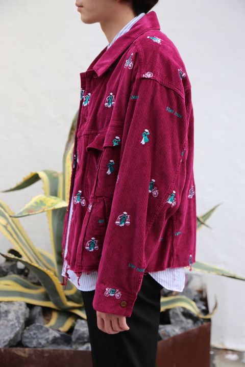 doublet VETNAM EMBROIDERY COURDUROY JACKET PINK style.2020.10.6.