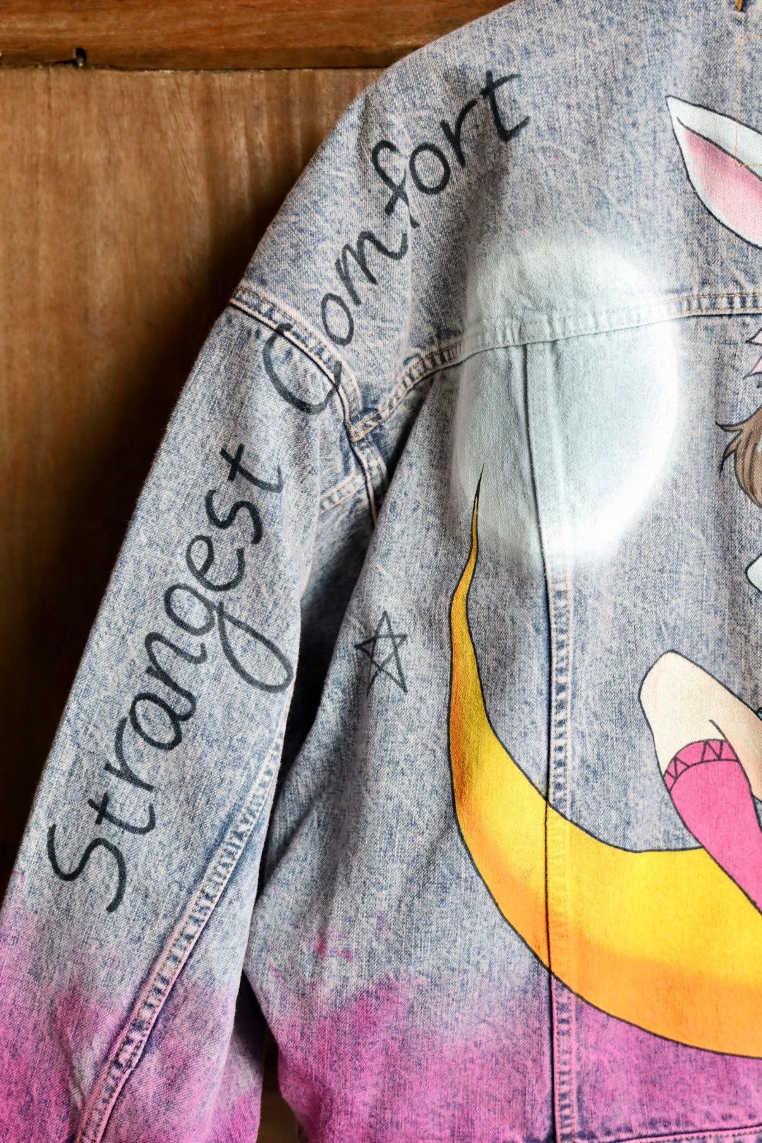 doublet 25SS ANIME HAND-PAINTING DENIM JACKET(25SS06BL208)PINK