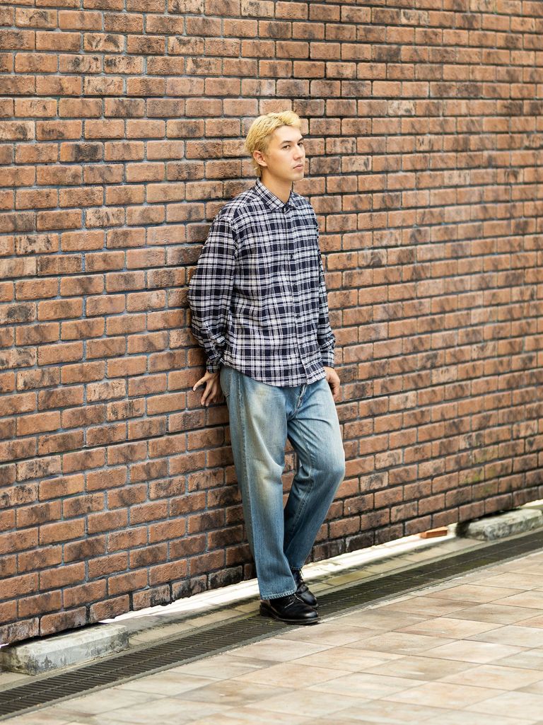 A.PRESSE 新作Vintage Cotton Silk Nep Twill Check Shirts