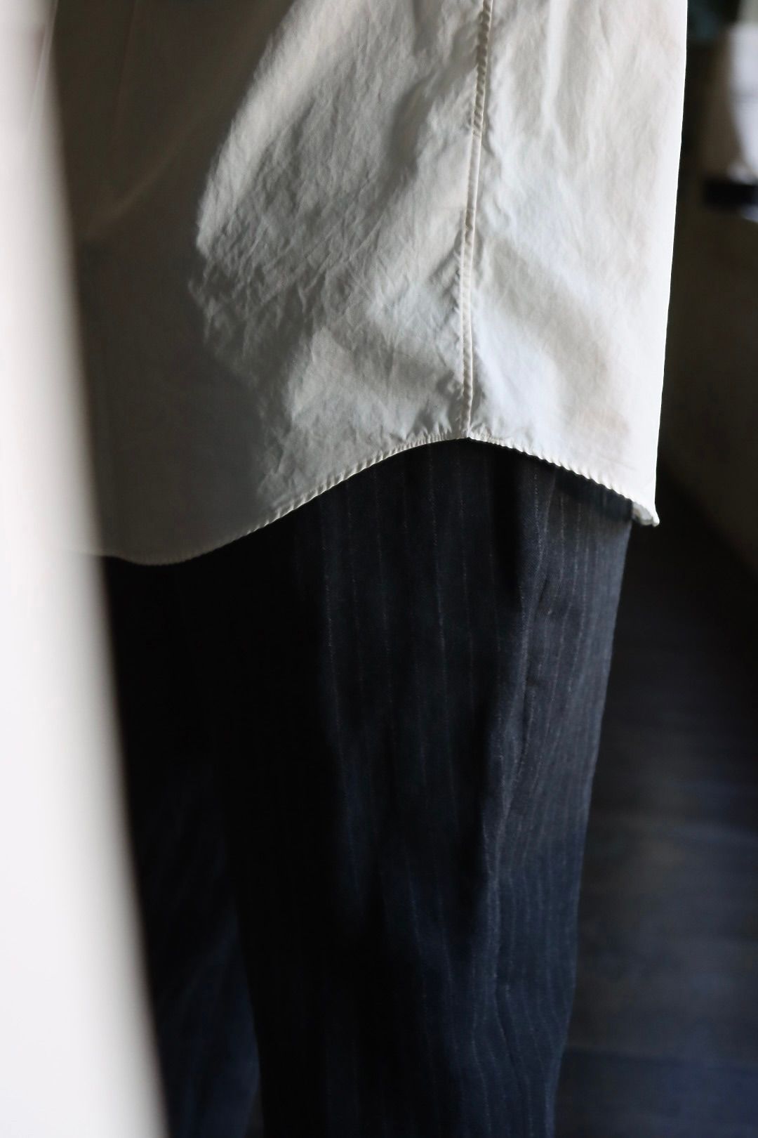 A.PRESSE アプレッセ22FW Regular Collar Shirt"BEIGE"スタイル