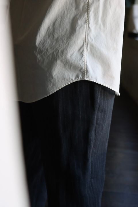 A.PRESSE アプレッセ22FW Regular Collar Shirt"BEIGE"スタイル