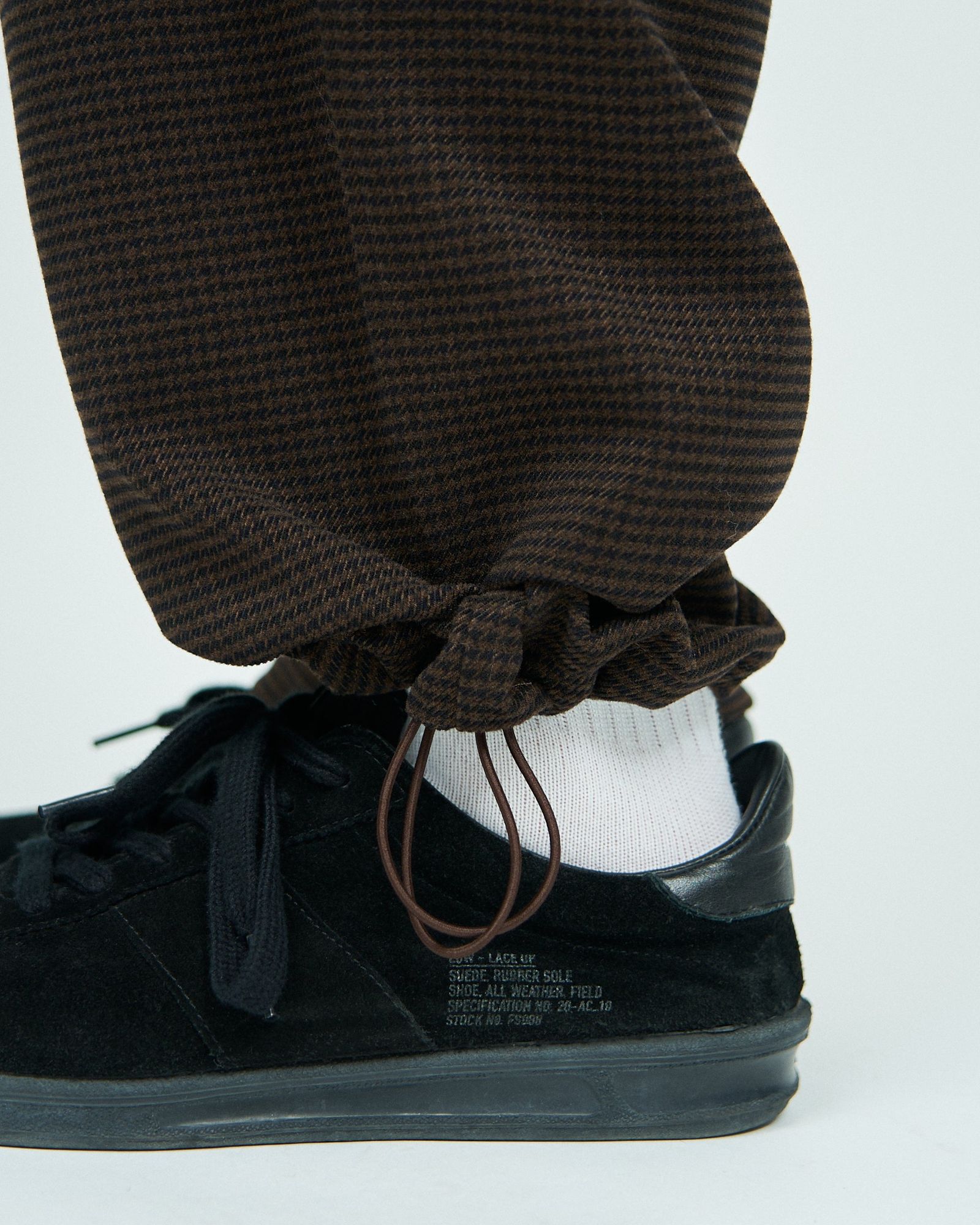 フレッシュサービス HOUNDSTOOTH TWO TUCK TRACK PANTS (FSC243-40188)BROWN