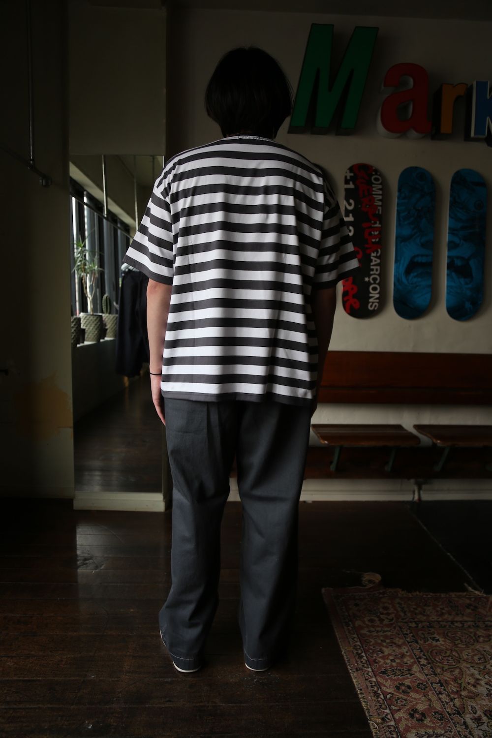 Graphpaper Border S/S Pocket Tee(GU211-70146B) style.2021.3.7
