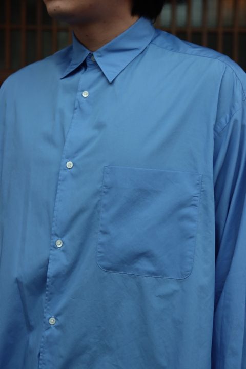Graphpaper 22SS Broad L/S Oversized Regular Collar Shirt"BLUE".style