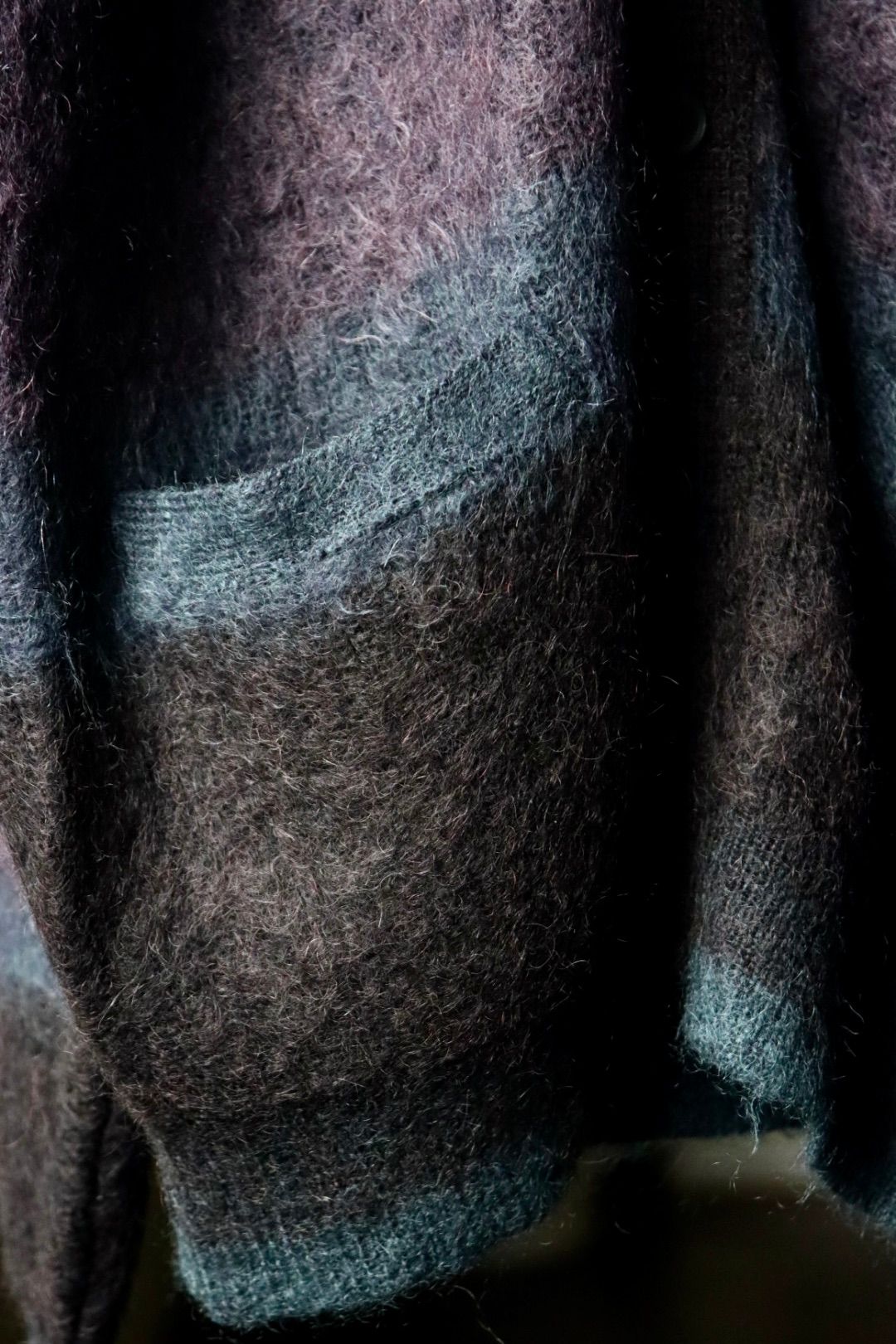ヨーク23AW MOHAIR BORDER CARDIGAN(YK23FW0571S)BLACK