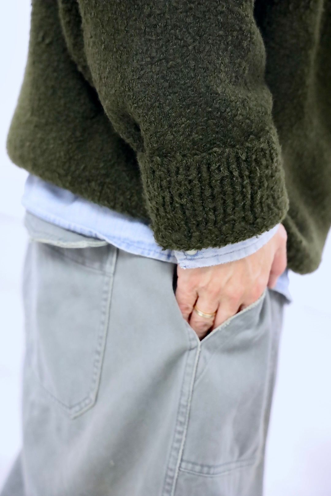 アプレッセ 2025 STYLE2 Cashmere Mole Yarn Pullover Sweater(25AAP-03-20)KHAKI☆10月25日(土)発売!