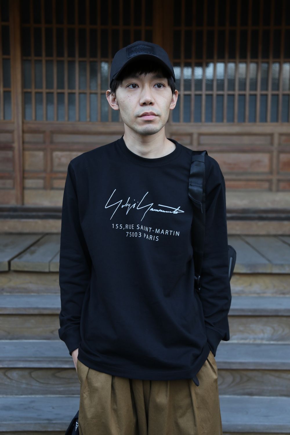 Yohji Yamamoto FW20コットン Tシャツ シグネチャーロゴ パリ ブラック