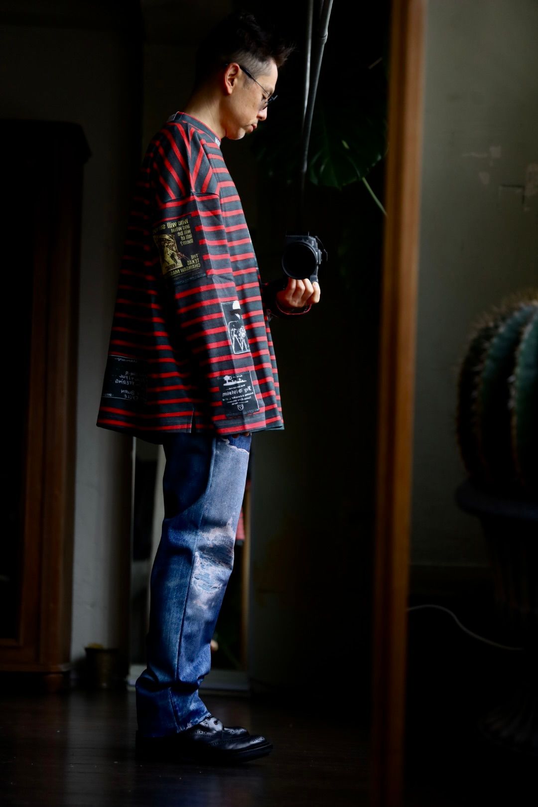 TALKING ABOUT THE ABSTRACTION 25SS "ROF"ART REPLICA MOCK NECKスタイル