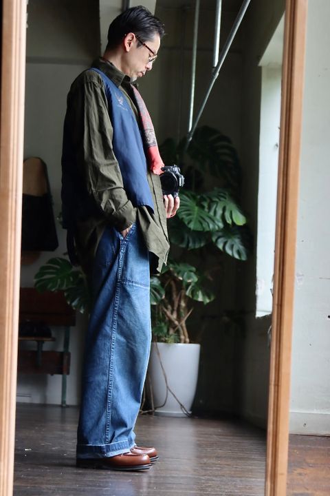 アプレッセ22AW Over Dyeing Military Shirt"OLIVE"スタイル2022.6.17.